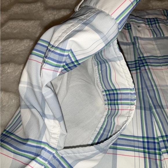 Pebble Beach Performance Shorts Mens Blue White Plaid Size 36 - Picture 7 of 12